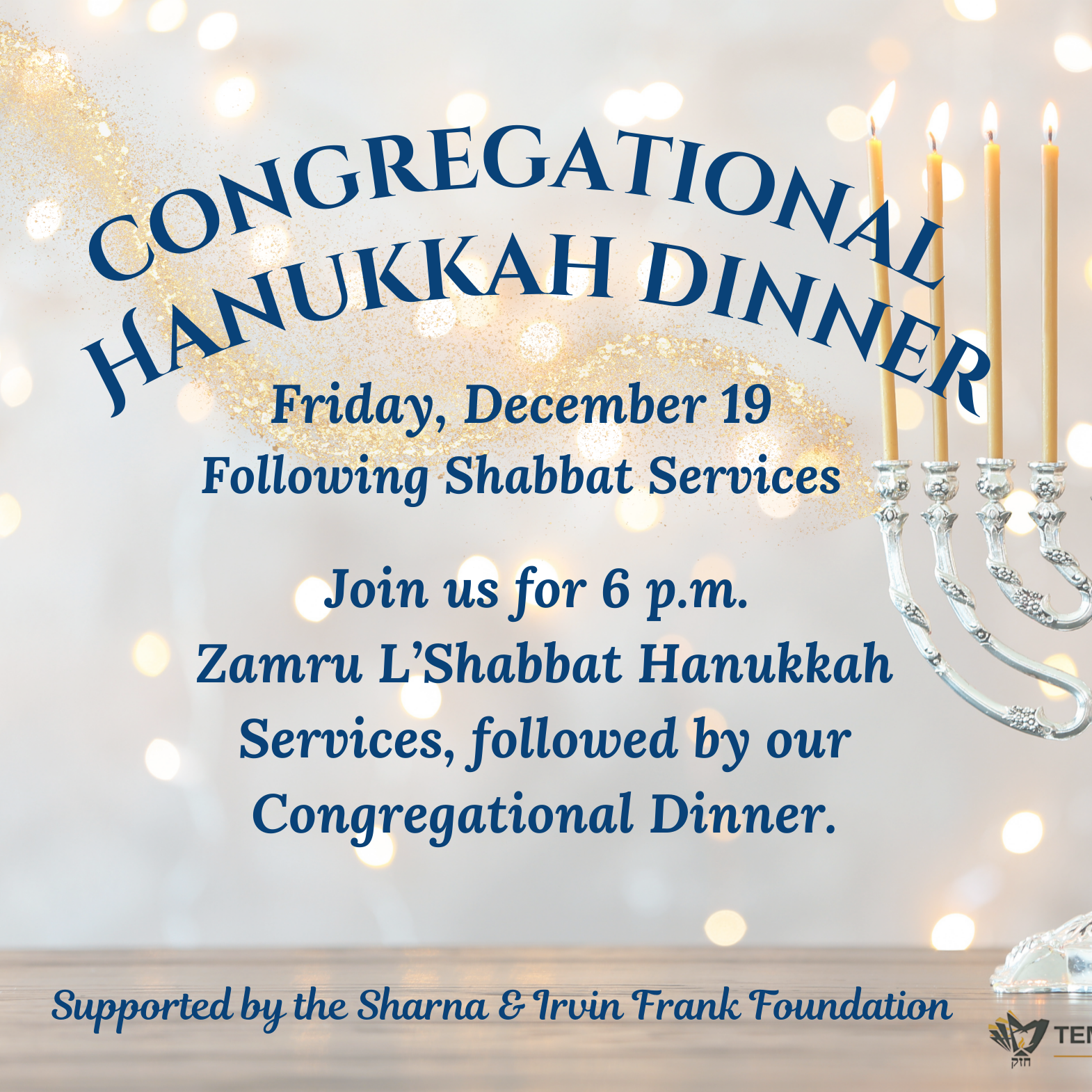 Congregational Hanukkah Dinner - logo